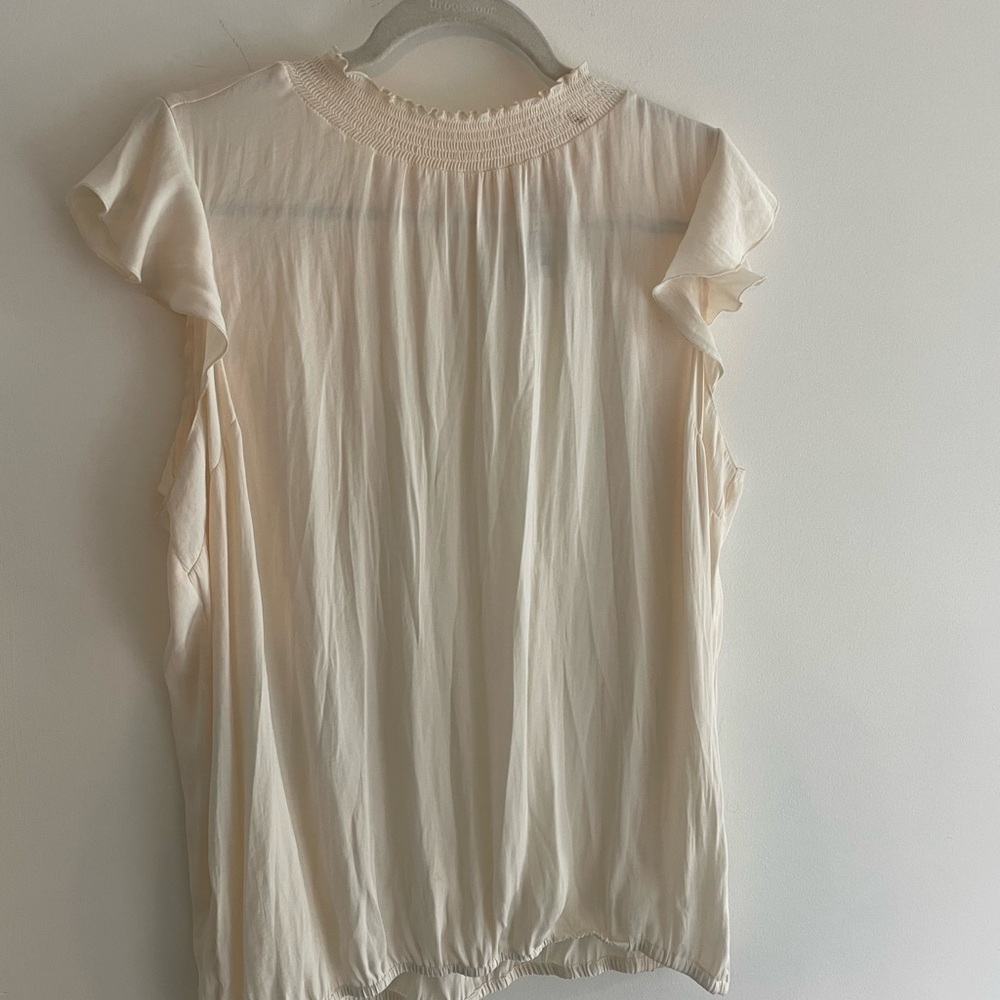 Anthropologie Dolan Cream Ruffle Sleeve Blouse